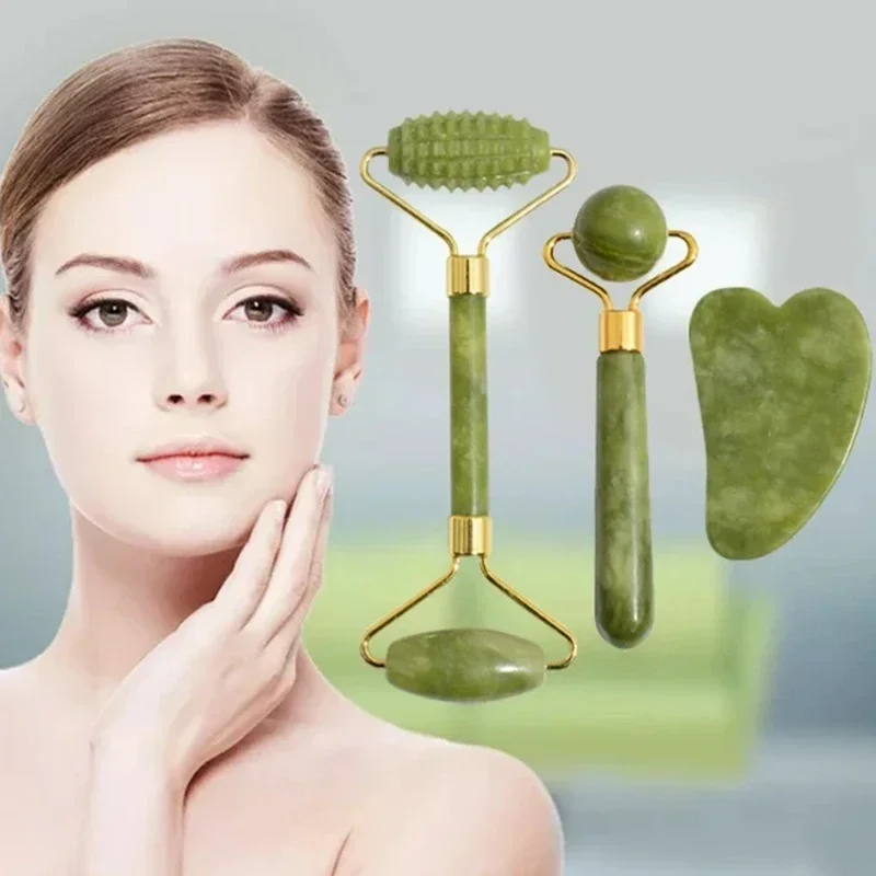 Jade Roller Stone - Natural Jade Roller Face Gua Sha,